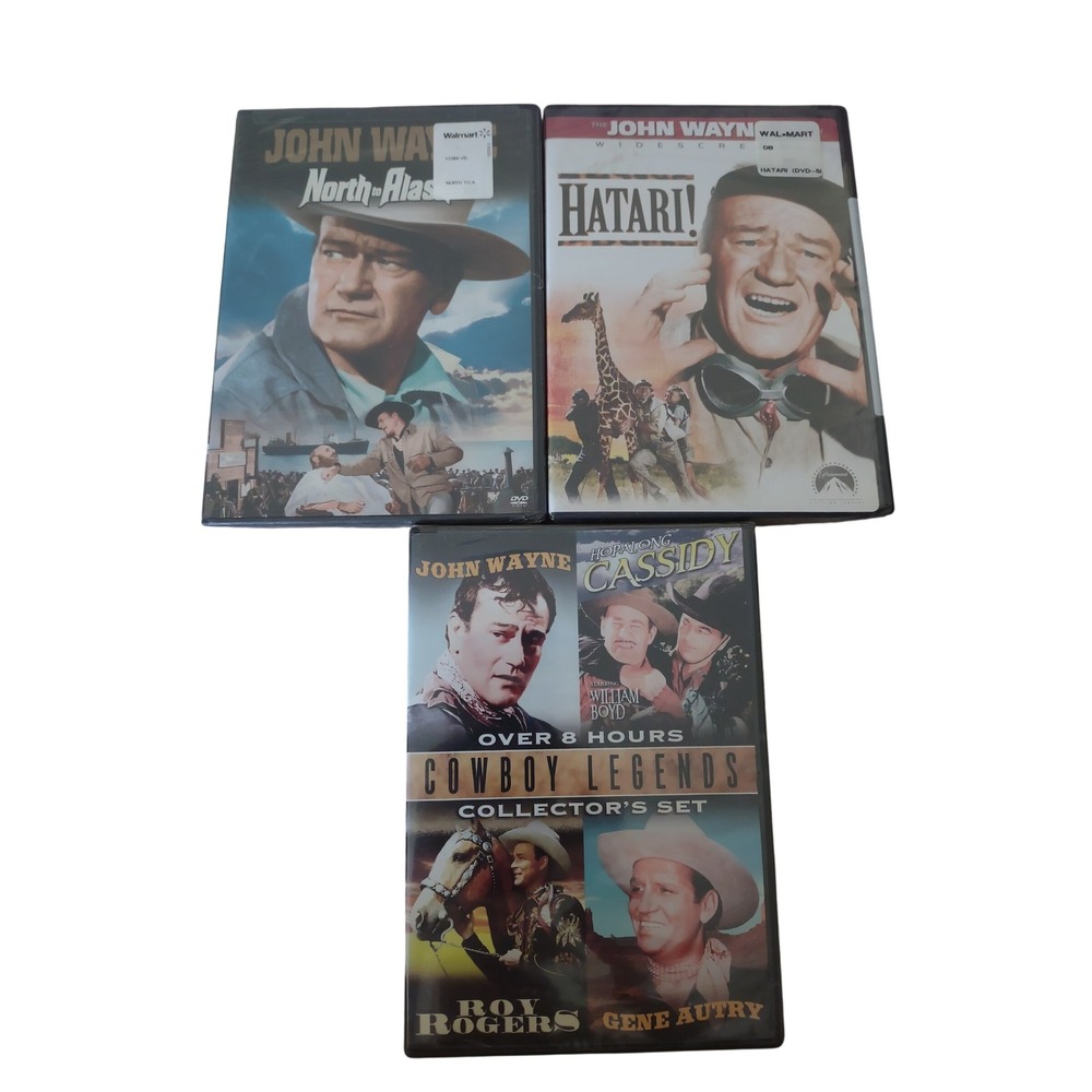 John Wayne Western DVD Bundle North to Alaska‎ Hatari Cowboy Legends 3-Pack NEW